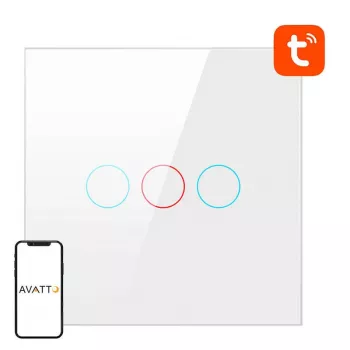 Slimme lichtschakelaar Avatto TS02-EU-W3 WiFi 3-weg — wandgemonteerde wifischakelaar voor meervoudige bediening