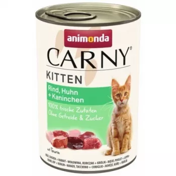 animonda Carny natvoer voor katten 400 g – hoog vleesgehalte, graanvrij, kipsmaak, voor kittens