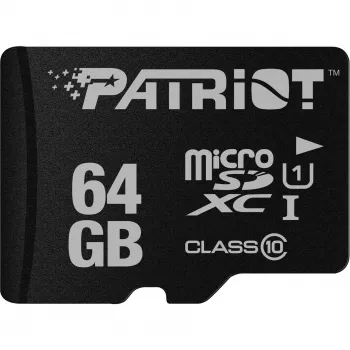 Geheugenkaart PATRIOT MicroSDXC 64GB UHS‑I Class 10 U1 80MB/s (PSF64GMDC10)