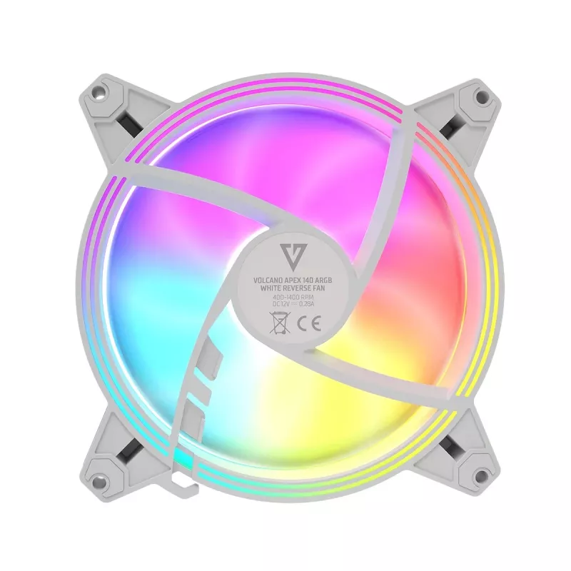 Behuizingsventilator MODECOM VOLCANO APEX 140 ARGB WHITE 140mm Reverse