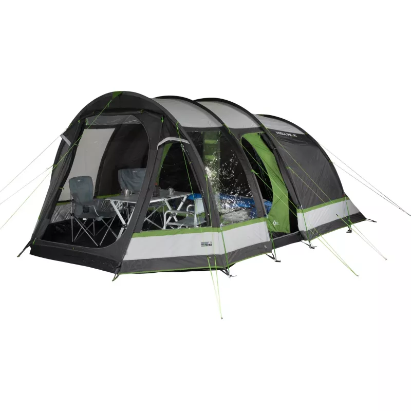 High Peak Bozen 5.0 familietunneltent (grijs/groen)