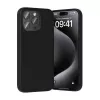 Beschermhoes van siliconen Vention KUFB0-40 voor iPhone 15 Pro Max — zwarte soft-touch hoes