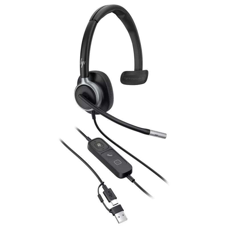 Monaurale USB-kabelheadset Poly Mission 615 — gewicht 117,5 g