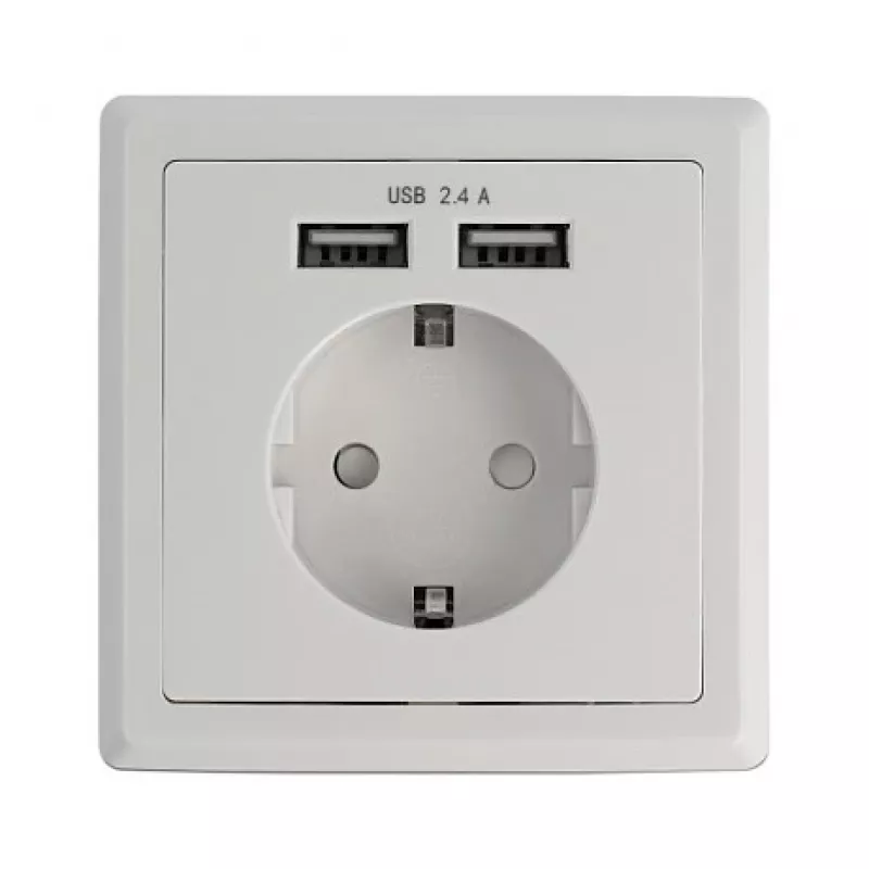 Stopcontact CEE 7/3 + USB DeLOCK 11471
