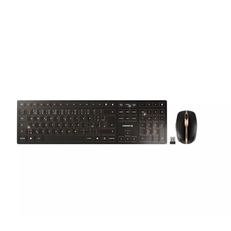 CHERRY DW 9100 SLIM toetsenbord muis inbegrepen universeel RF draadloos + Bluetooth Tsjechisch, Slowaaks zwart