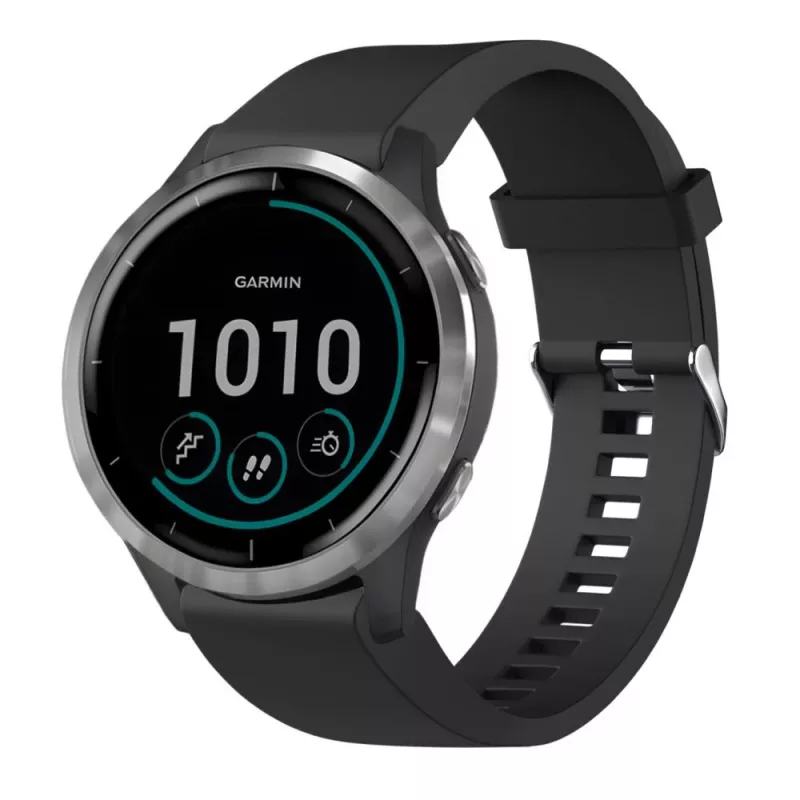 Siliconen band FIXED voor Garmin QuickFit 20 mm, zwart