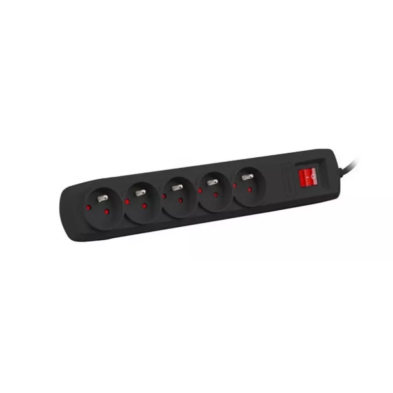 Overspanningsbeveiliging NATEC NSP-1713 zwart 5 AC-stopcontacten 1,5 m