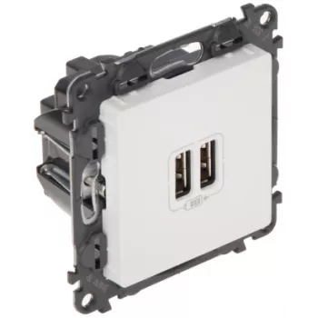 Wandcontactdoos met lader Legrand Valena Life USB model LE-753112 met geïntegreerde USB-aansluitingen