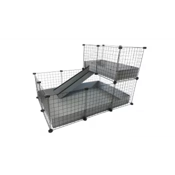 C&C modulair klein dierenverblijf één verdieping 3x2 met loft en ramp