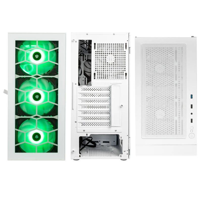 Kolink Observatory HF Glass ARGB Midi-Tower - wit