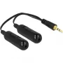 DeLOCK - audiosplitter - 30 AWG - mini-jack stereo 3,5 mm (M) - mini-jack stereo 3,5 mm (V) - 19cm - zwart (65683)