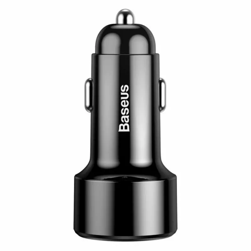Baseus Magic CCMLC20A-01 autolader, 2x USB-A QC 3.0, 45 W, 6 A, spanningsdisplay, zwart