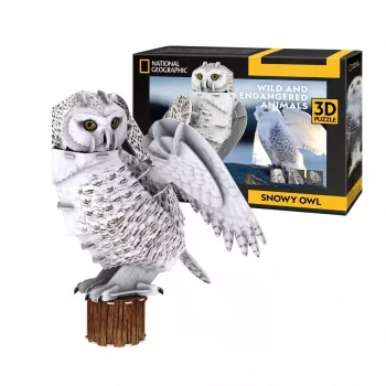 CubicFun 3D-puzzel NG sneeuwuil 32 onderdelen dieren vanaf 8 jaar