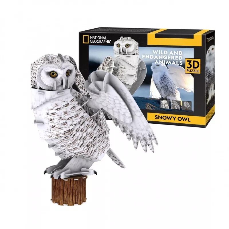 CubicFun 3D-puzzel NG sneeuwuil 32 onderdelen dieren vanaf 8 jaar