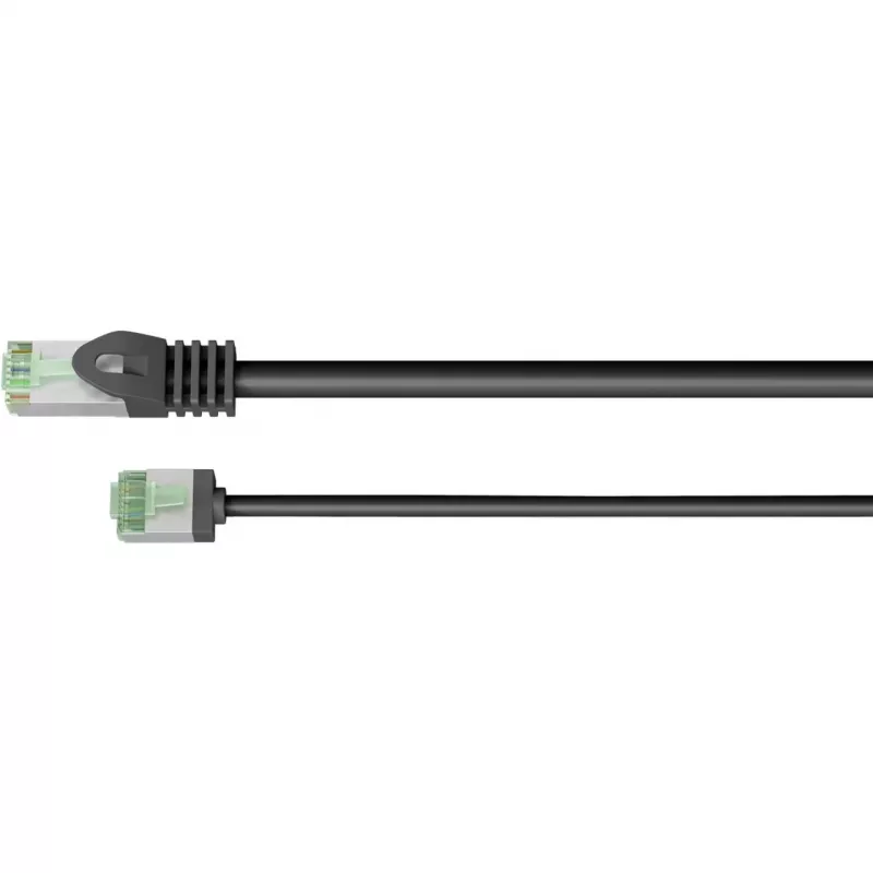 Goobay ultra-flexibele CAT 8.1 patchkabel slank U/FTP zwart - extra korte stekker 99,9% (74354)