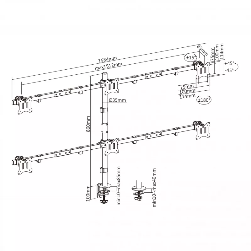 LCD-beugel SBOX LCD-352/6-2 voor 17–32