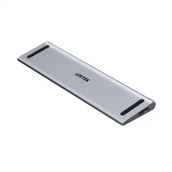 KVM-switch Unitek D1106AGY01 USB-C triple 4K dockingstation met KVM, 3x USB-A, 5x USB-C, HDMI×2, DP×1, RJ-45, SD-lezer, 3840×2160@60Hz, aluminium