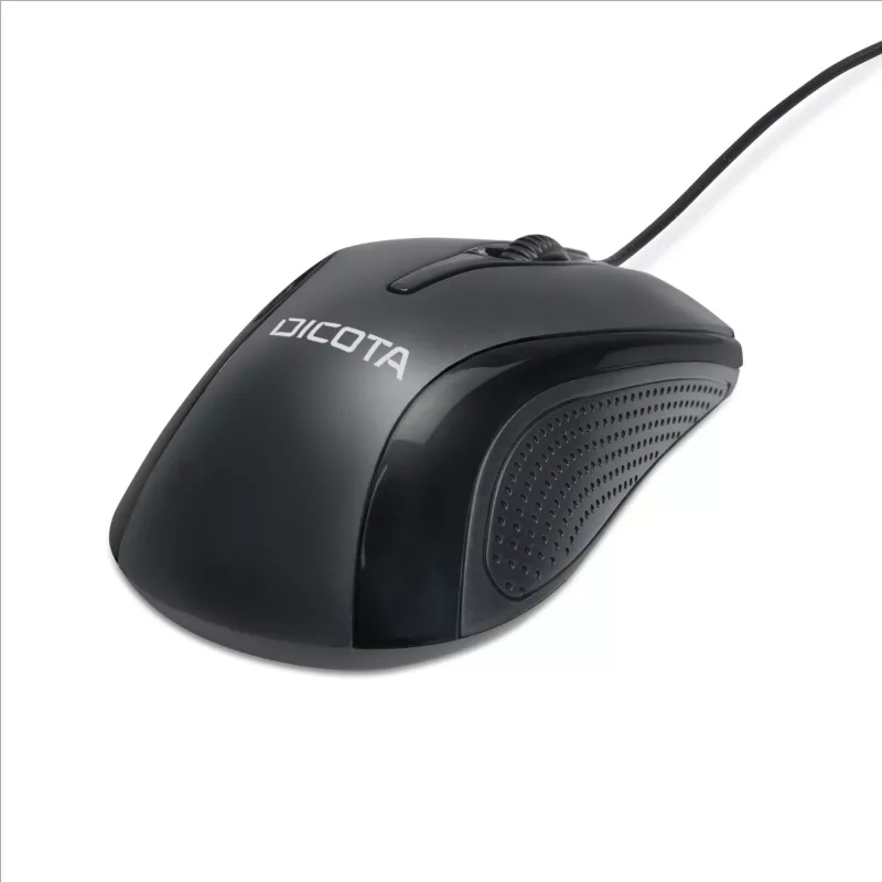 DICOTA - muis - ambidexter - laser - 3 knoppen - bedraad - USB - zwart (D32011)