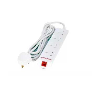 Microconnect MC-UKSURGESTRIP4-2M stroomverlengsnoer 4 AC-uitgangen binnen wit