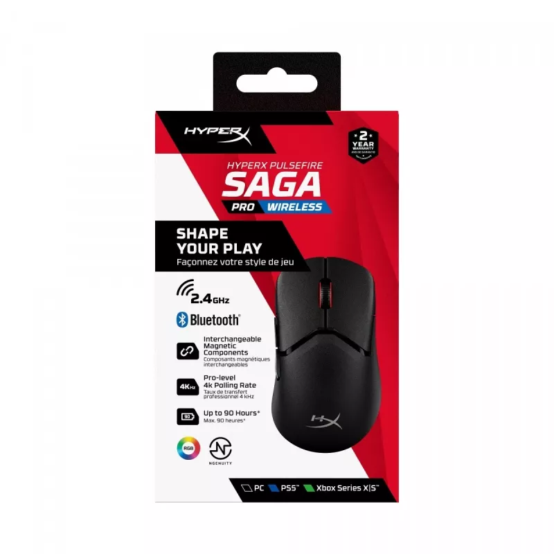 HyperX Pulsefire Saga Pro draadloze gaming-muis (zwart)
