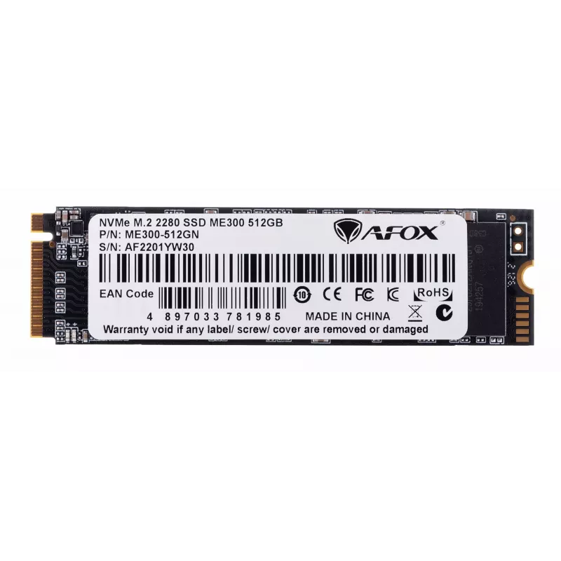 AFOX ME300-512GN SSD-schijf M.2 2280 512 GB PCIe 3.0 NVMe TLC