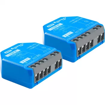 Slimme schakelaar Shelly 1 Gen4, draadloos, 240 V AC, Bluetooth 5.0/Wi‑Fi/ZigBee, kunststof behuizing, 42×16×37 mm, 2-pack