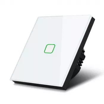 Touch-lichtschakelaar MACLEAN MCE701W losse glazen witte vierkante knop