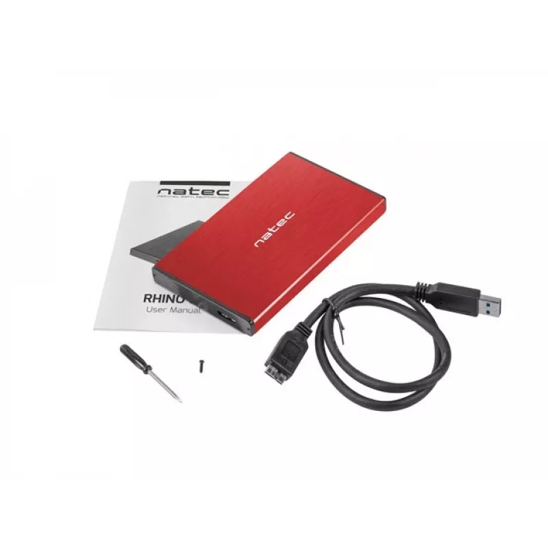 NATEC HDD-behuizing RHINO GO (USB 3.0, 2.5, RED)