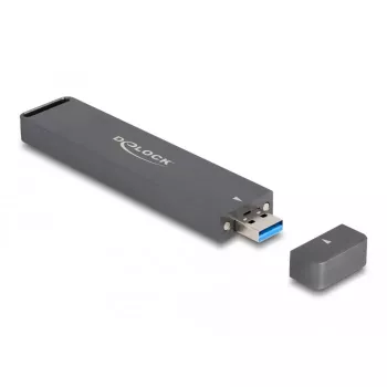 Delock - opslagbehuizing - externe behuizing voor M.2 NVME PCIe SSD of SATA SSD met USB 10 Gbps Type-A-stekker - M.2 - M.2 NVMe Card / SATA 6Gb/s - USB