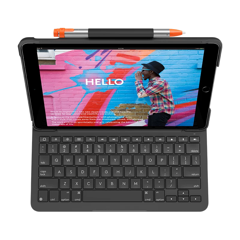 Toetsenbord Logitech slank folio voor iPad (7e, 8e & 9e generatie)