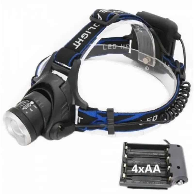 Hoofdlamp ESPERANZA EOT005 — LED Cree T6, 3W, 600 lm, AA x2, aluminium behuizing, waterdicht, schokbestendig, verstelbare hoofdband