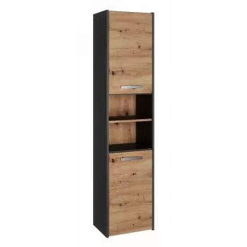 Badkamerhoogkast top e shop S40 ANTHRACIT/ARTISAN, vrijstaand, 400×300×1700 mm, 6 legplanken, 2 deuren