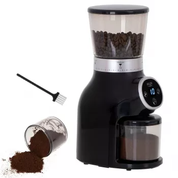 Professionele koffiemolen, stalen maalwerk, 31 maalgraden, Café 90g/m, Adler, AD4450, 300, zwart