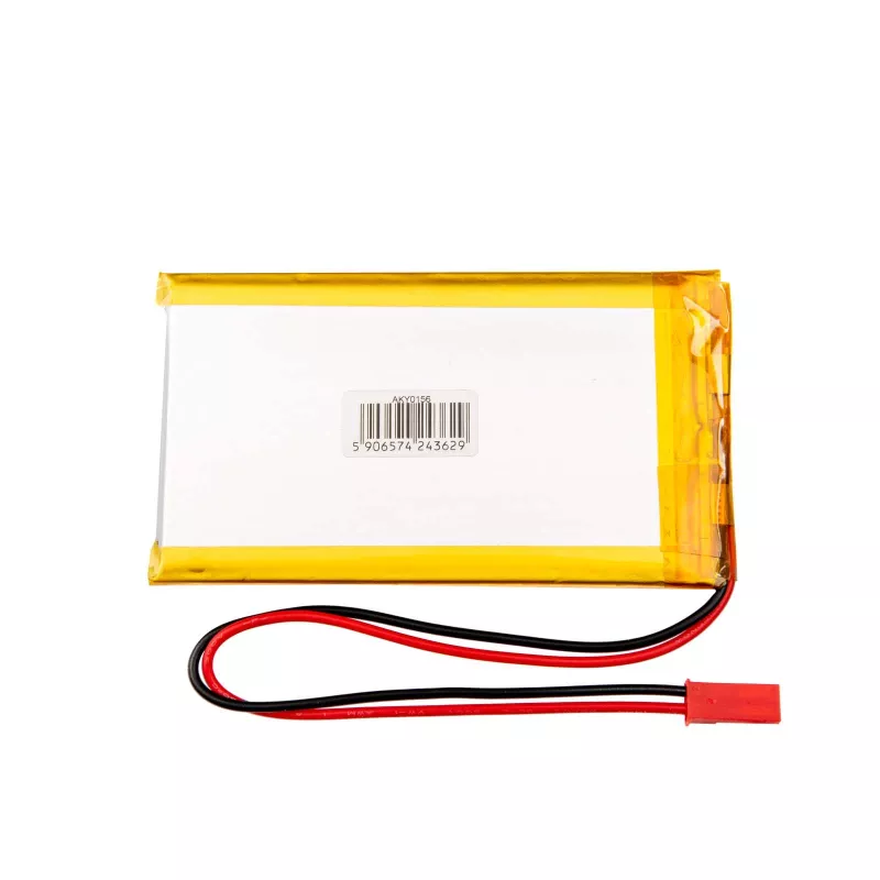 Akyga AKY0156 LP475085 Li-Po-accu 3,7 V 2500 mAh, PCM, JST 2,54 2-polig, 150 mm