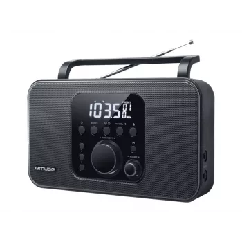 Draagbare radio Muse M-091 R — FM/AM, LCD-display, net- of AA/D-batterijvoeding, volumeregeling met draaiknop, 1,1 kg, zwart