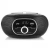 Draagbare CD-speler JVC RD‑E221B — zwart, CD/MP3, cassettedeck, USB-weergave, FM-radio, AUX, batterij-/netvoeding