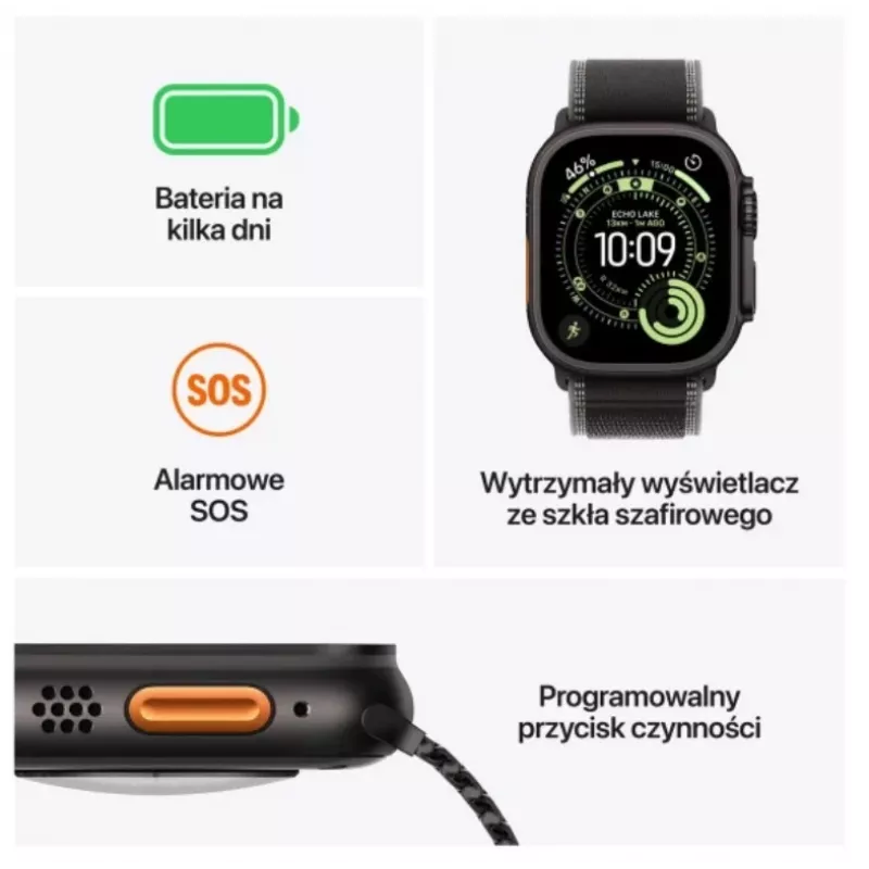 Smartwatch Apple Watch Ultra 3 GPS + Cellular 49mm titanium OLED 64GB