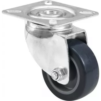 Zwenkwiel Roadinger 50 mm, grijs — draaibaar vervangwiel voor apparatuur en meubels