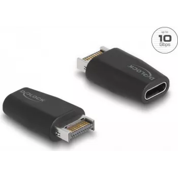 DeLOCK adapter USB 10 Gbps Type-E Key A stekker naar USB Type-C bus zwart