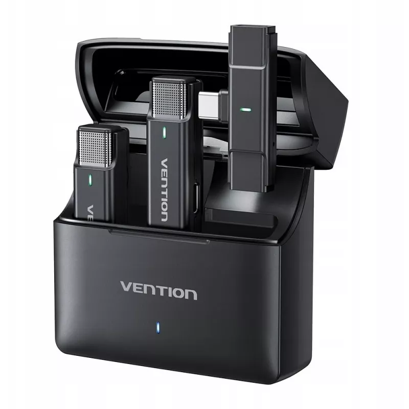 Set van 2 Vention USB-C-microfoons + oplaadcase
