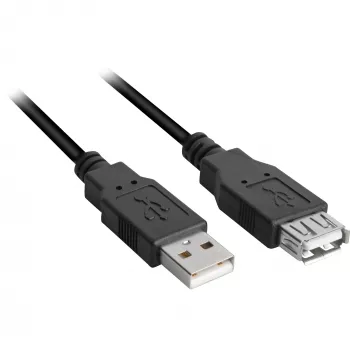 USB-kabel Sharkoon USB 2.0 0,5 m zwart