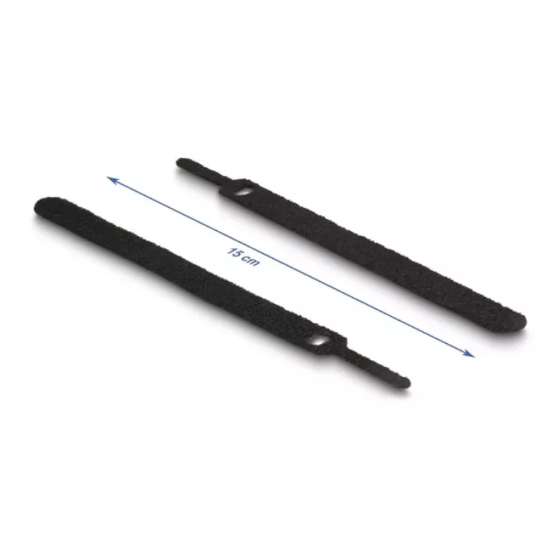 Klittenbandkabelbinder DeLOCK 19010 150x12mm zwart 10 stuks