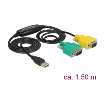 Seriële kabel DeLOCK 63466 USB Type-A DB-9 1,5 m zwart groen geel