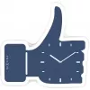NeXtime klok 5185bl Mini Thumbs Up, 20,5x21, wand, blauw/zilver