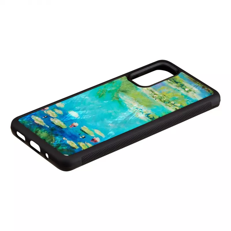 Hoes iKins voor Samsung Galaxy S20 — design zwart Water Lilies