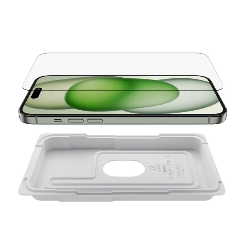 Schermbescherming Belkin ScreenForce voor iPhone 16 Plus antibacterieel gehard glas
