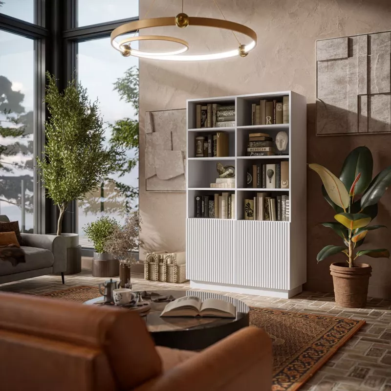 Opbergkast Cama Meble LIVERTI boekenkast 100×420×1705 mm wit