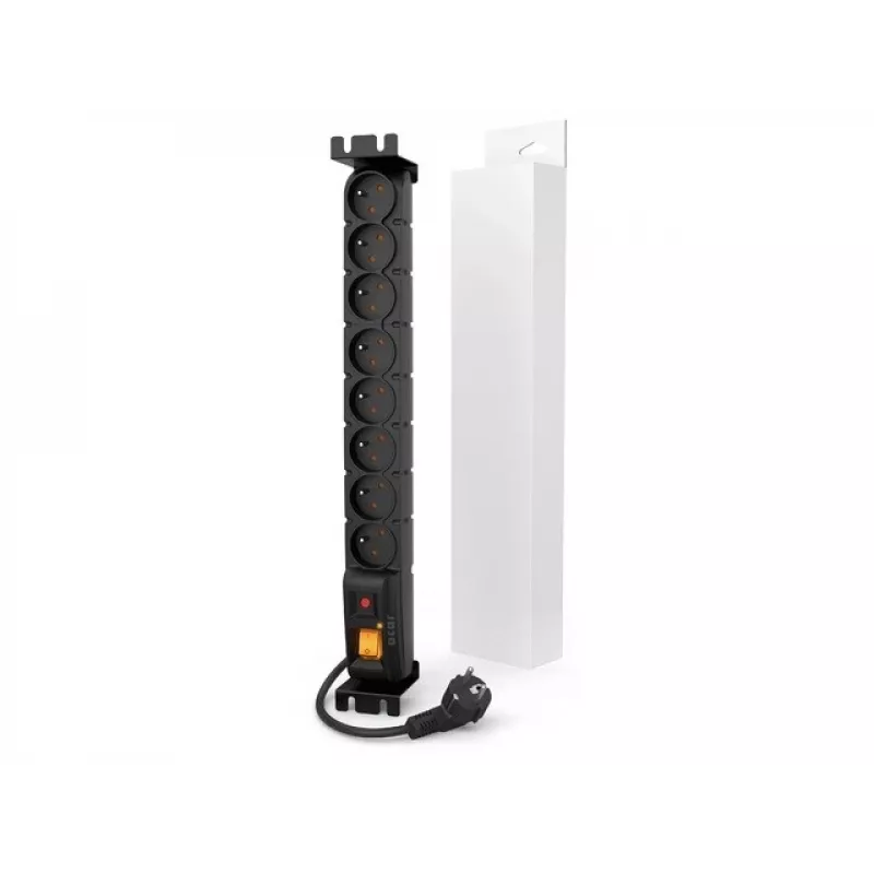 HSK Data ACAR S8 FA 19-inch rack overspanningsbeveiliging, 8x 230V, 3m, zwart