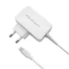 Qoltec 51039 65 W USB-C PD-voedingsadapter, 5–20,3 V, 2–3,25 A, ingebouwde USB-C-kabel, wit