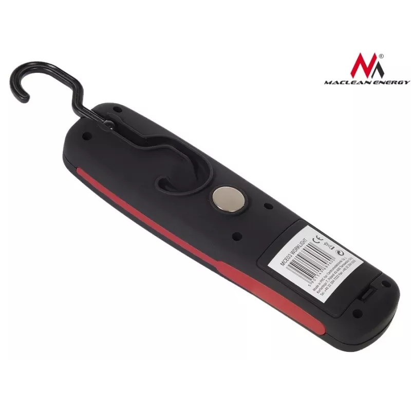 Werkplaatslamp MACLEAN MCE03 — 24 LED's, magneetvoet en haak, op batterijen (3×AAA)